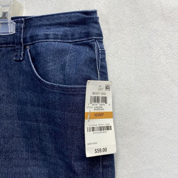 Style & Co Mid-Rise Tummy Control Stretch Short Woman Sz 16WP Blue New Boot Leg - Picture 12 of 12